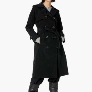 London Fog Classic Belted Trench Coat Black